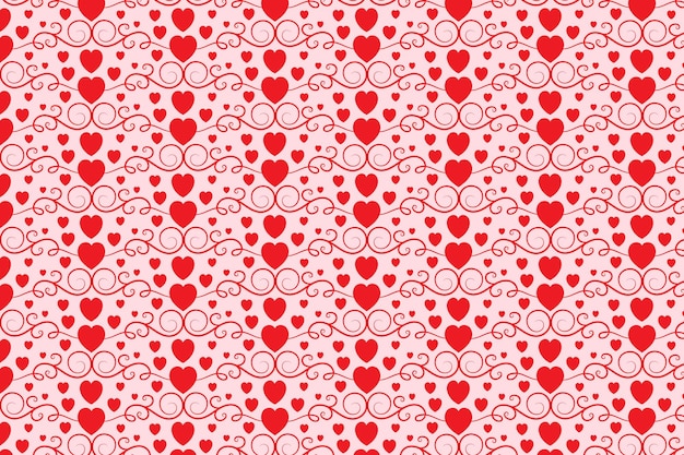 Hearts repeating background heart swirl seamless pattern red love romantic texture valentines day