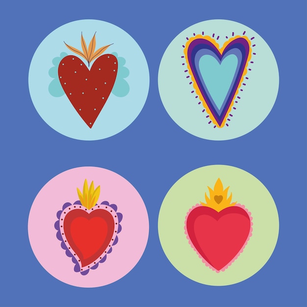 Hearts romance icons