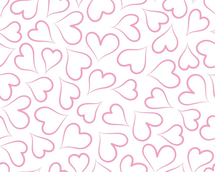 Vector hearts seamless pattern hearts line pattern background backdrop heart linear pattern