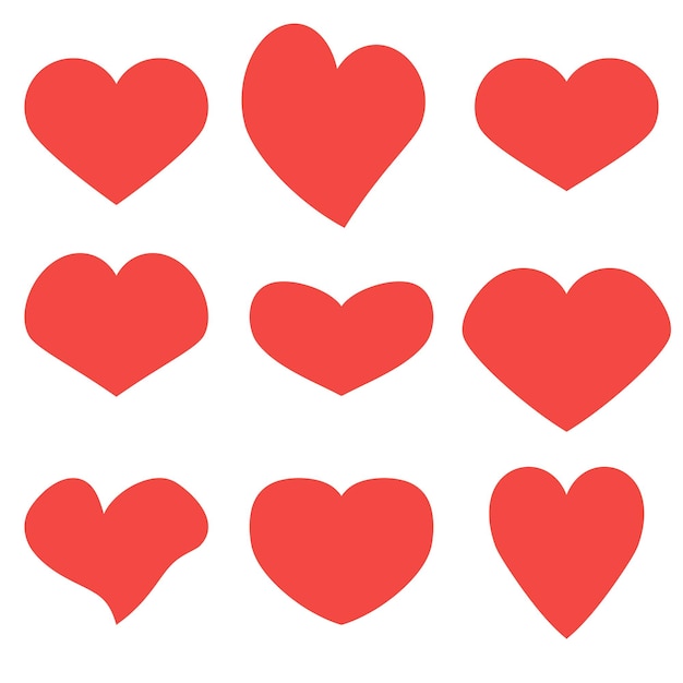 Vector hearts set icons