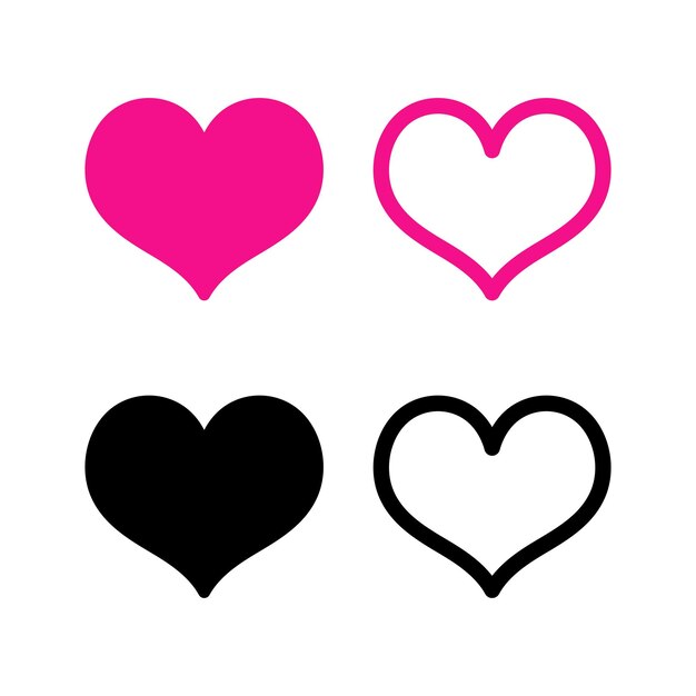 Hearts set pink and black