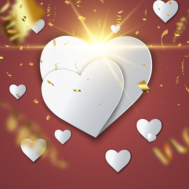 Hearts on a transparent background. love card. recognition of attractiveness.
