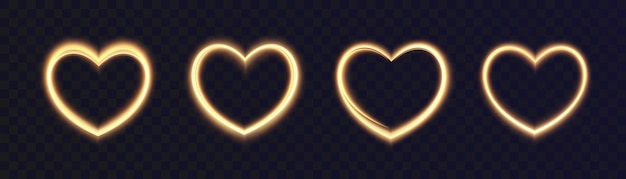 hearts with a glowing heart