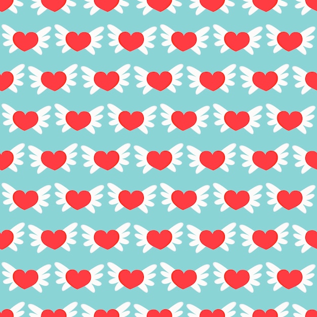 hearts with wings pattern