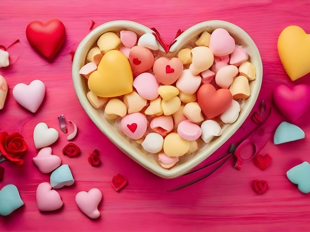 Hearts on a wooden old background the concept for st valentines day