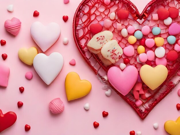 Hearts on a wooden old background the concept for st valentines day