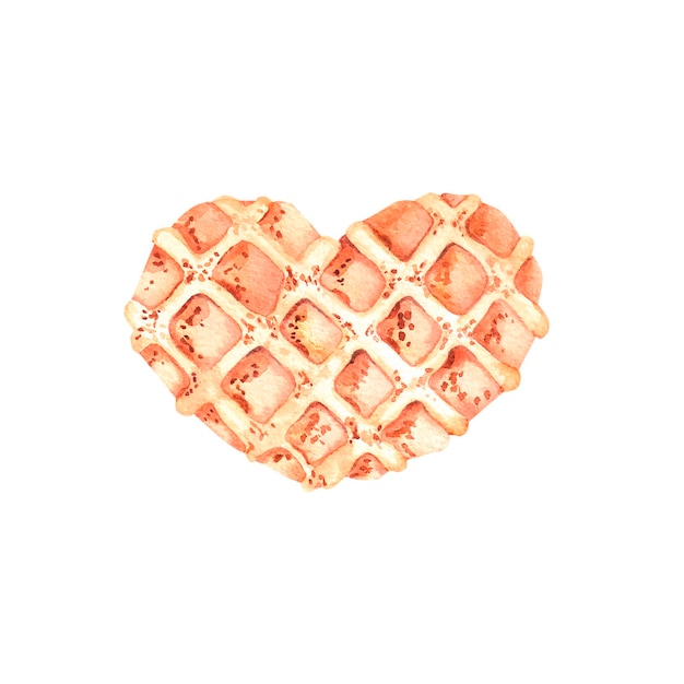 Heartshaped waffle watercolor