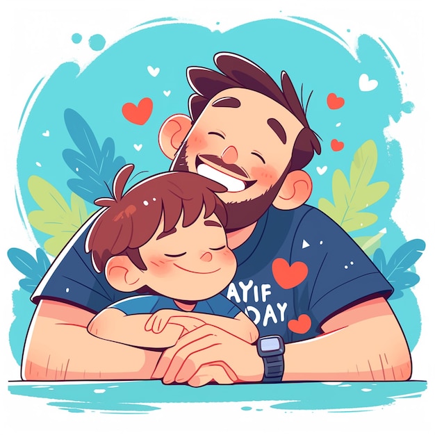 Vector heartwarming fathers day moments captured