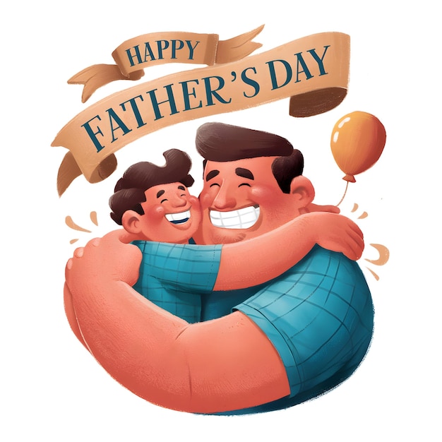 Vector a heartwarming happy fathers day illustration vector art