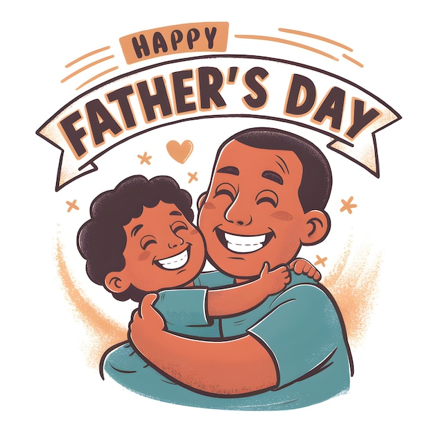 A Heartwarming Happy Fathers Day Illustration Vector Art