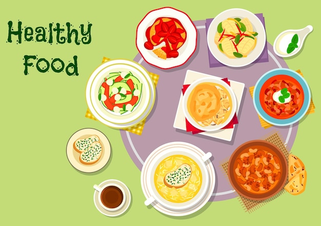 Vector hearty food icon for menu or recipe design