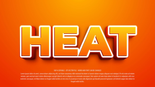 Heat 3d style editable text effect