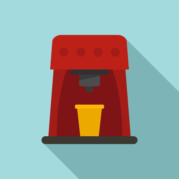 Heat coffee machine icon Flat illustration of heat coffee machine vector icon for web design