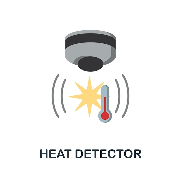 Heat Detector flat icon Colored sign from home security collection Creative Heat Detector icon illustration for web design infographics and more