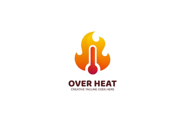 Over heat temperature logo template