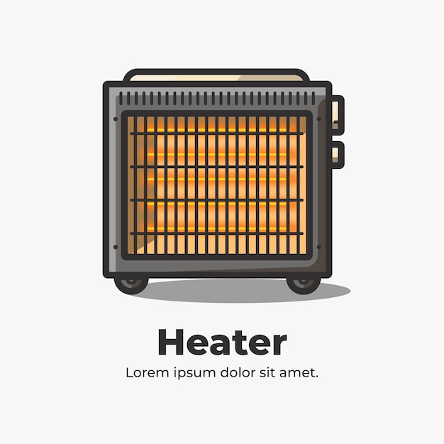 Heater Cute Flat Cartoon Illustration