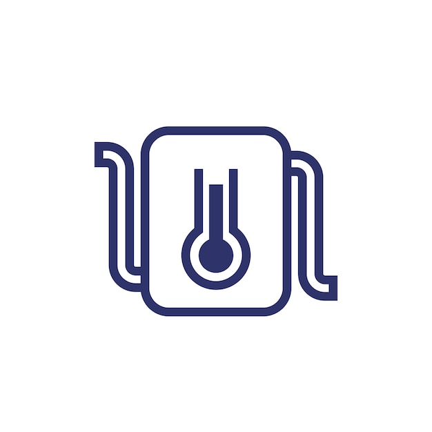 Heating system icon on white, vector