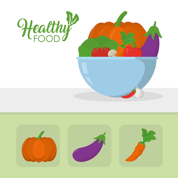 Vector heatlhy and fresh vegetables cartoons