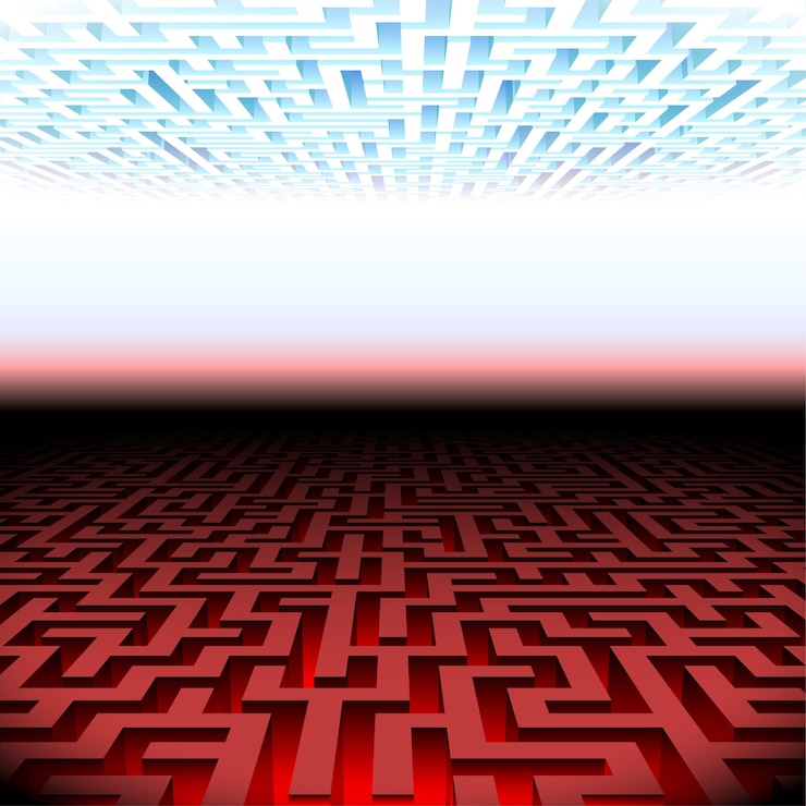 Vector heaven and hell labyrinth