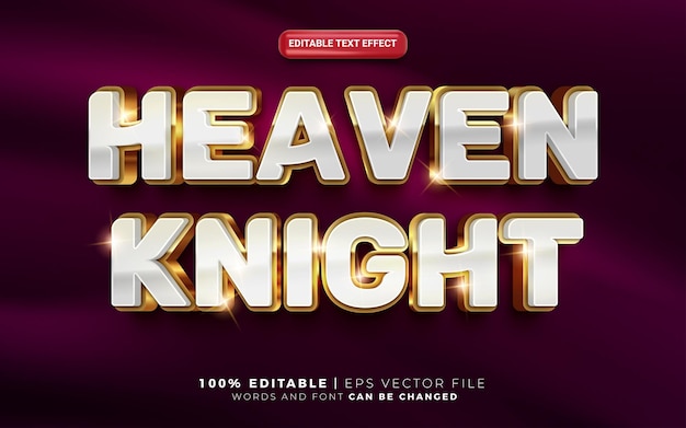 Heaven Knight White Golden sparkle editable text style effect template