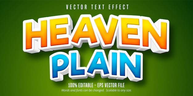 Heaven plain text effect, editable font style