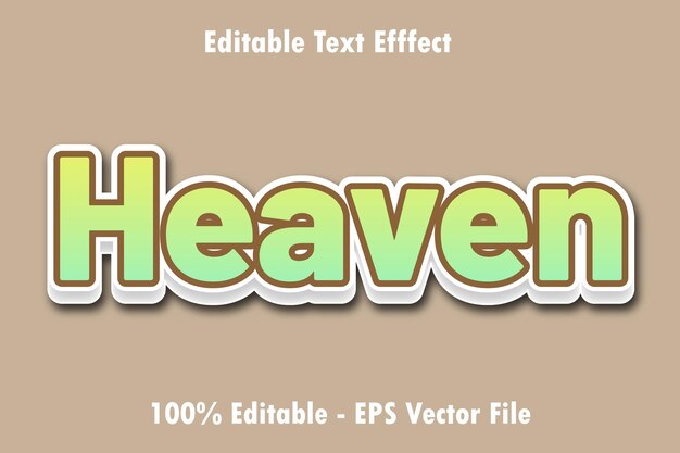 Heaven Teksteffect 3D Reliëf Ontwerp in verloopstijl