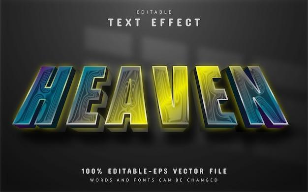 Heaven text, editable gradient text effect