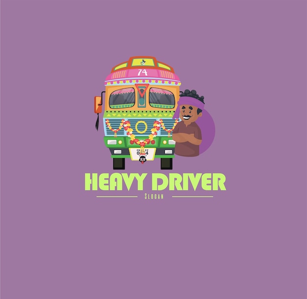 Heavy driver vector mascot logo template
