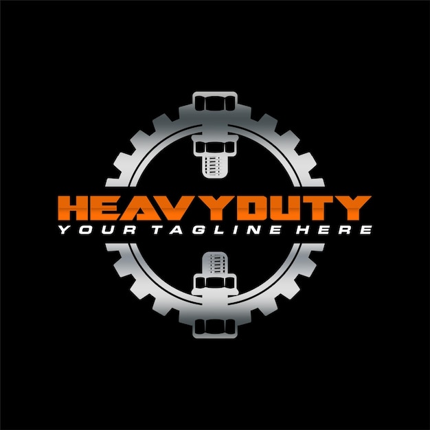 Heavy duty machine gear logo