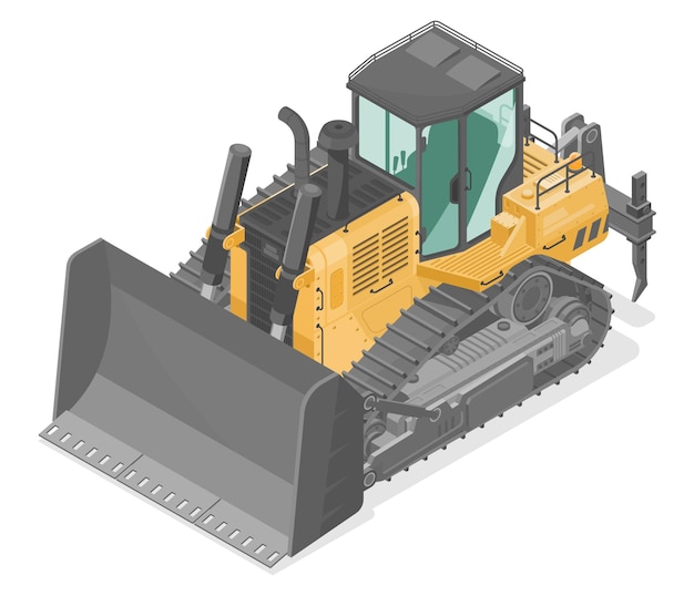 Attrezzatura pesante ingegneria della manutenzione veicolo da cantiere trattore da lavoro escavato bulldozer giallo