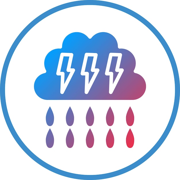 Vector heavy rain icon stijl