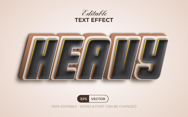Heavy text effect style Editable text effect