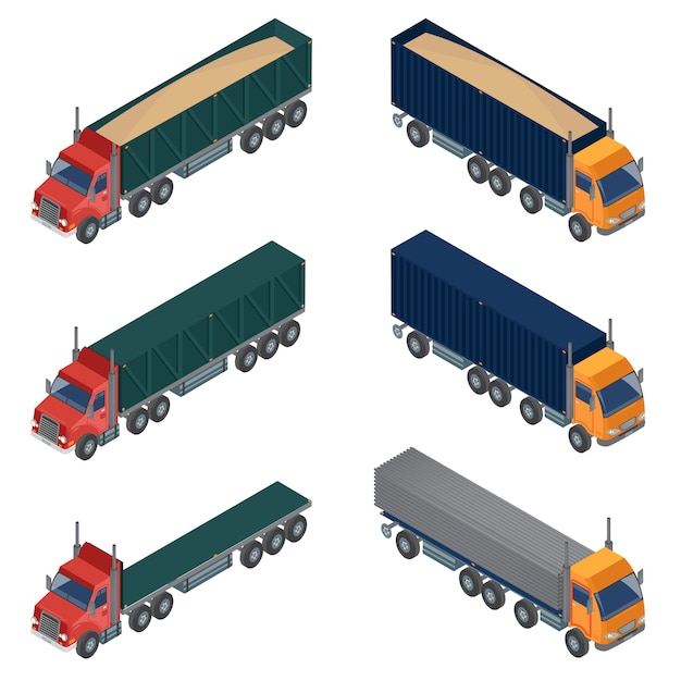 Vector heavy transportation isometric