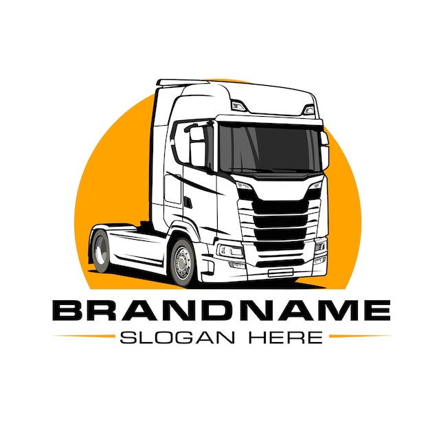 Heavy truck logo template vector design