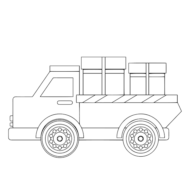 子供用トラックの大型車両と機械の着色ページ