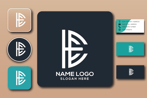 HEC monogram logo template