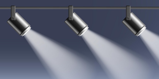 Vector hedendaagse track hanglamp draaibare interieurlamp voor cafés, restaurants, tentoonstellingen, kantoren