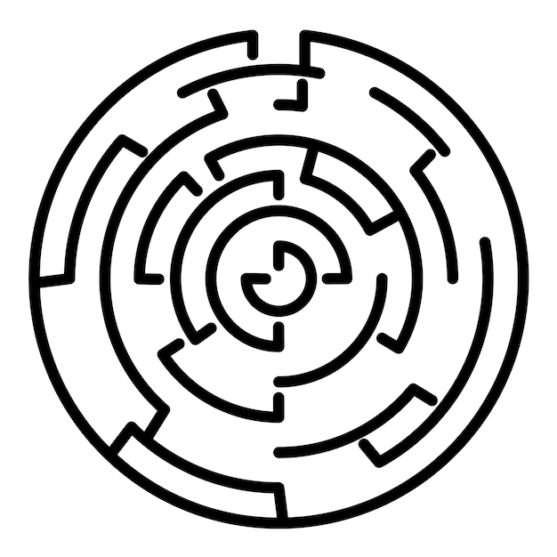 Hedge Maze Line Illustration