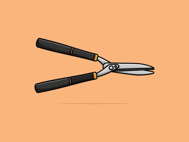 Hedge shears icon, flat vector illustration isolated on white background.