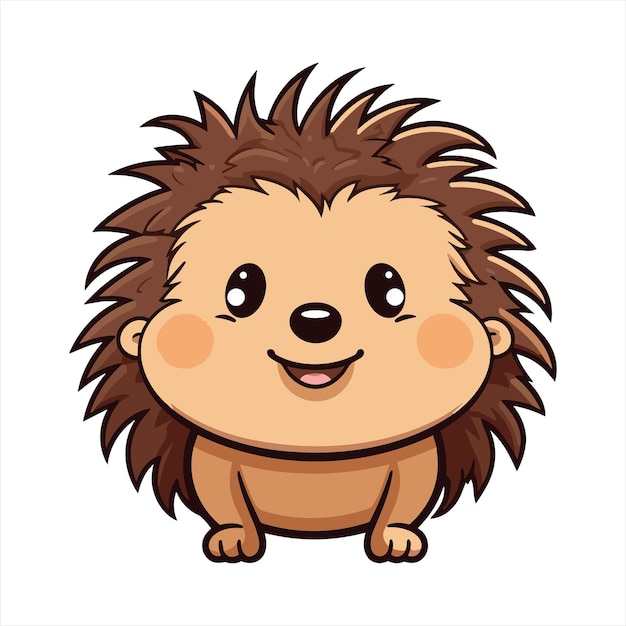 Hedgehog Cute Funny Cartoon Kawaii Clipart Colorful Watercolor Animal Pet Sticker Illustration