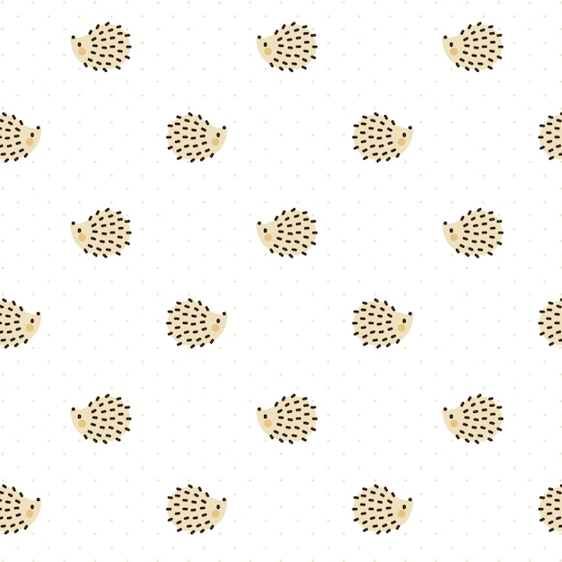 Hedgehog Seamless Pattern Background