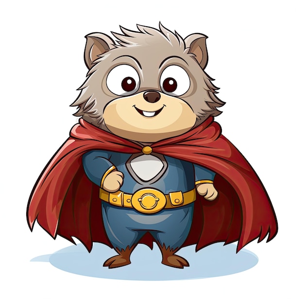 Hedgehog superman kostuum op witte achtergrond