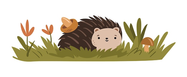 Vector hedgehog urchin cute forest animal