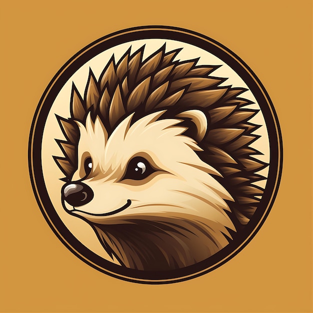 Hedgehog Vector Logo Art Emblem