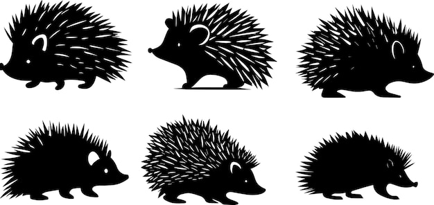 Hedgehog vector silhouette illustration