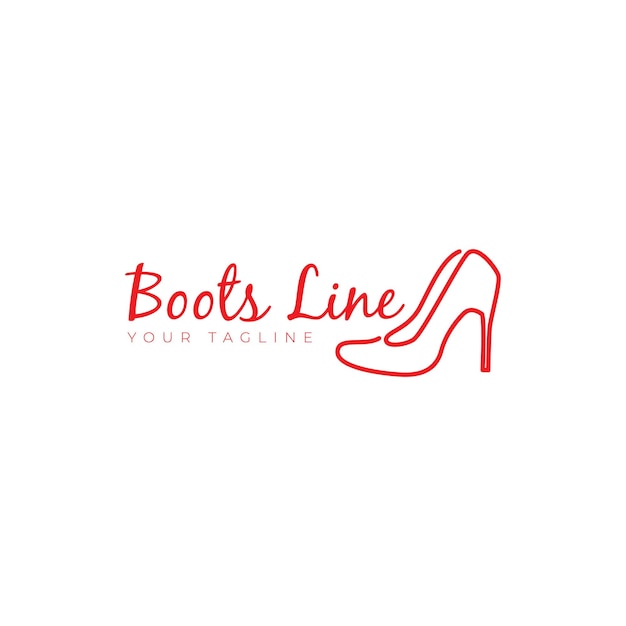 Heels shoes women fashion line logo vector icon symbol illustration design