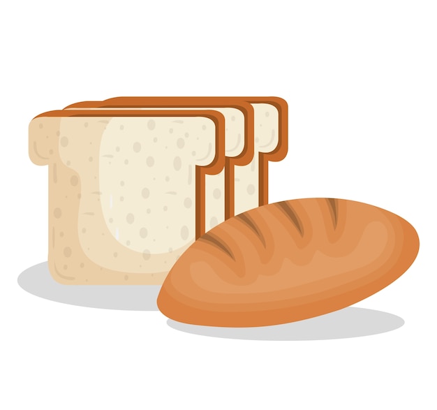 Vector heerlijk brood productpictogram