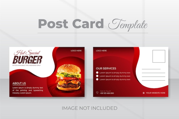 Heerlijk eten menu restaurant en hamburger visitekaartje ontwerpsjabloon
