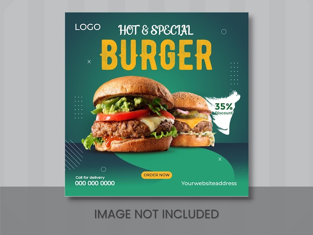 Heerlijk Fast Food Discount restaurant Burger Menu business marketing social media Instagram post