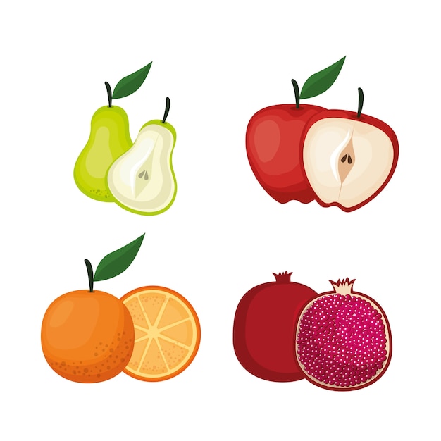 Heerlijk fruit gezond voedsel vectorillustratieontwerp